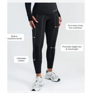 Skinnify Black Resistance Band Workout Leggings Pants Women XL Black